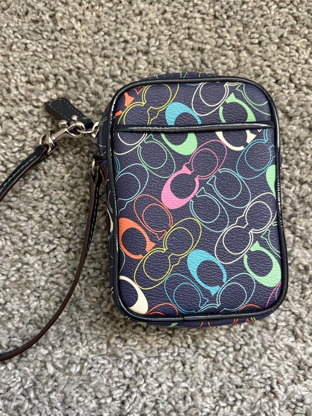 Coach Multicolour Signature C Zip Wristlet Pouch